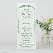 Rustikales Monchrome Floral Wedding Programm (Stehend Vorderseite)