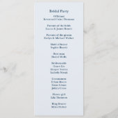 Rustikales Monchrome Floral Wedding Programm (Rückseite)