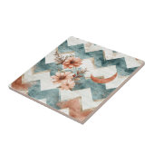 Rustikales Mond-Blumen-Chevron-Muster Fliese (Seite)