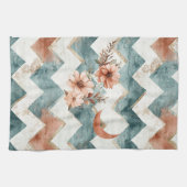 Rustikales Mond-Blumen-Chevron-Muster Geschirrtuch (Horizontal)