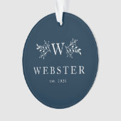 Rustikales Mongramm-Foto Ornament (Vorderseite)