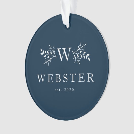 Rustikales Mongramm-Foto Ornament (Vorderseite)