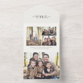 Rustikales monogramm abnehmbares Foto All In One Einladung (Innen Boden)