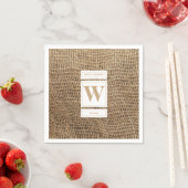 Rustikales Monogramm aus Jute-Leinen Anfangsbuchst Serviette (Beispiel)
