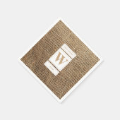 Rustikales Monogramm aus Jute-Leinen Anfangsbuchst Serviette (Ecke)