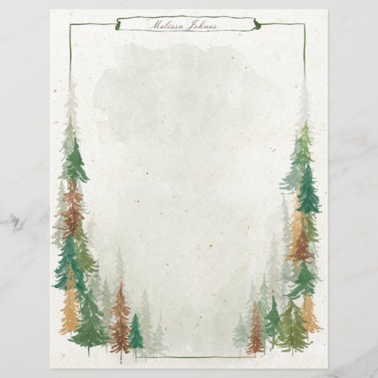 Rustikales Monogramm-Blatt für Wasserfarben (Vorderseite)