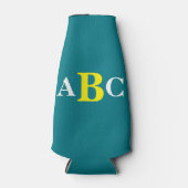 Rustikales Monogramm Blau Flaschenkühler (Vorderseite)