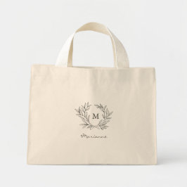Rustikales Monogramm-Brautparty-Geschenktasche Mini Stoffbeutel