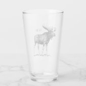 Rustikales Monogramm der Elch-Illustrations-| Glas (Rückseite)