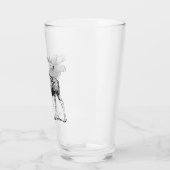 Rustikales Monogramm der Elch-Illustrations-| Glas (Links)