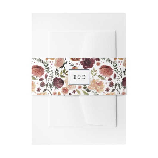 Rustikales Monogramm Einladungsbanderole (Vorderseite Beispiel)