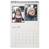 Rustikales Monogramm Foto-Collage Kalender (Jan 2027)