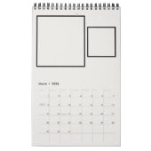 Rustikales Monogramm Foto-Collage Kalender (Mär 2026)