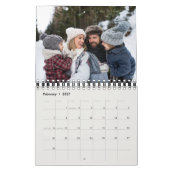 Rustikales Monogramm Foto-Collage Kalender (Feb 2027)