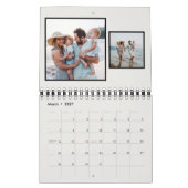 Rustikales Monogramm Foto-Collage Kalender (Mär 2027)