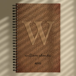 Rustikales Monogramm goldene Schriftzeichen mit br Notizblock
