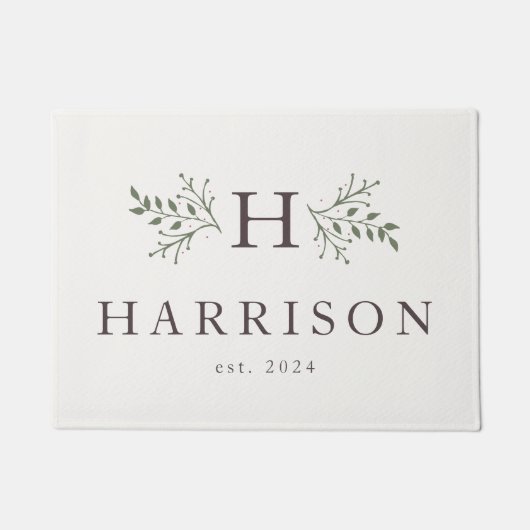 Rustikales Monogramm-Haustier Fußmatte (Vorderseite)