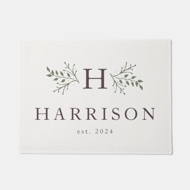 Rustikales Monogramm-Haustier Fußmatte (Vorderseite)