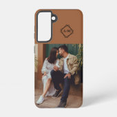 Rustikales Monogramm Hinzufügen eines eigenen Foto Samsung Galaxy Hülle (Rückseite)