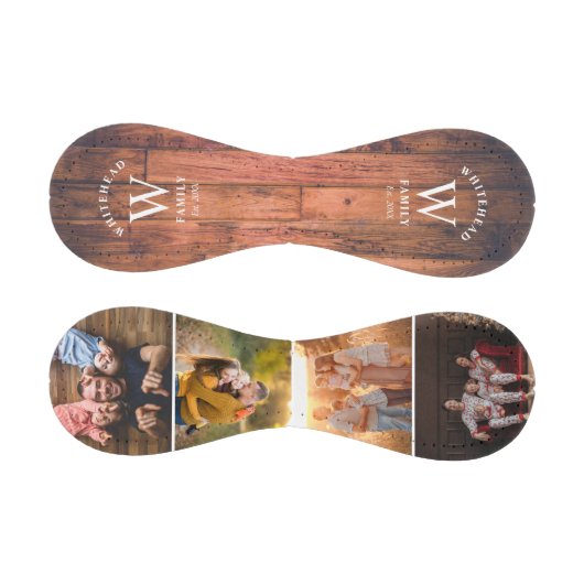 Rustikales Monogramm Holzfoto Collage Baseball (Paneele)