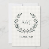 Rustikales Monogramm I Do BBQ Hochzeit Dankeskarte (Vorderseite)