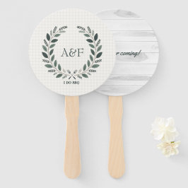 Rustikales Monogramm I Do BBQ Hochzeitsdusche Fächer