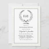Rustikales Monogramm I Do BBQ Probedinner Einladung (Vorderseite)