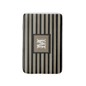 Rustikales Monogramm Initial Simple Modern Striped Badematte (Vorderseite Vertikal)