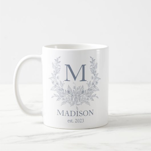 Rustikales Monogramm Manatea personalisiert Kaffeetasse (Links)
