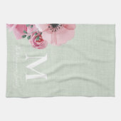 Rustikales Monogramm Personalisiert Familienname B Geschirrtuch (Horizontal)