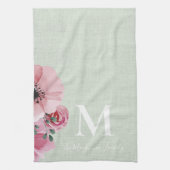 Rustikales Monogramm Personalisiert Familienname B Geschirrtuch (Vertikal)