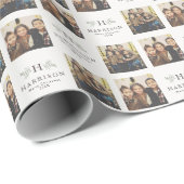 Rustikales Monogramm personalisiertes Foto Geschenkpapier (Rolleneckpunkt)