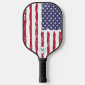 Rustikales Monogramm Pickleball Schläger (Vorderseite)