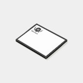 Rustikales Monogramm Post-it Klebezettel (angewinkelt)