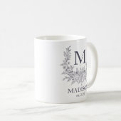 Rustikales Monogramm Quartz Grau personalisiert Kaffeetasse (VorderseiteRechts)