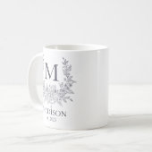 Rustikales Monogramm Quartz Grau personalisiert Kaffeetasse (Vorderseite Links)