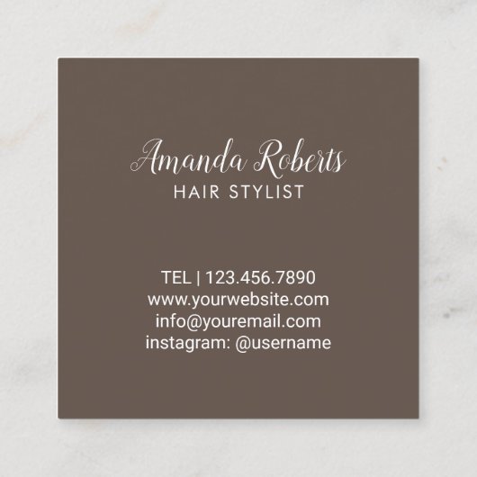 Rustikales Monogramm-Schere-Logo für Haarstühle Quadratische Visitenkarte (Rückseite)