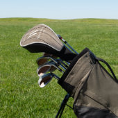 Rustikales Monogramm Tan Wood Golf Headcover (In SItu)