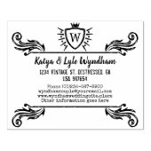 Rustikales Monogramm Vintage-Ornament Schild-Logo Gummistempel (Prägung)