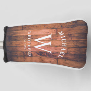 Rustikales Monogramm Wood Golf Headcover