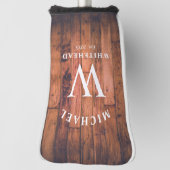 Rustikales Monogramm Wood Golf Headcover (Rotieren 90)