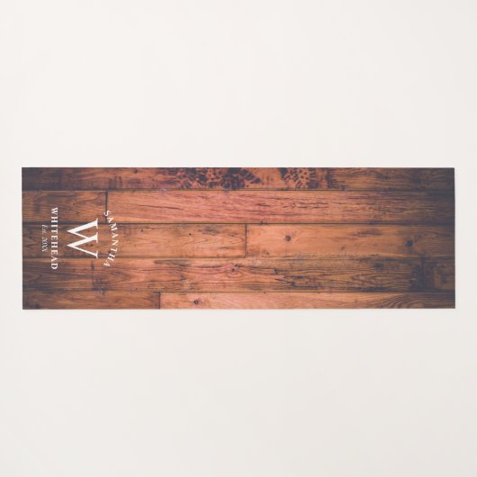 Rustikales Monogramm Yogamatte (Rückseite (Horizontal))