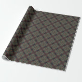 Rustikales Moss Green und Burgund Mured Tartan Ges Geschenkpapier (Ungerollt)