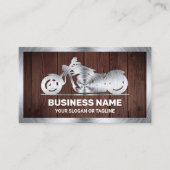 Rustikales Motorrad-Motorrad aus Holz Visitenkarte (Vorderseite)