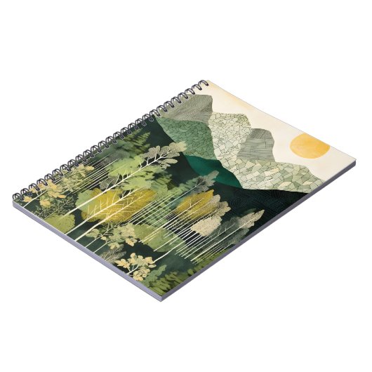 Rustikales Mountain Scene-Notebook Notizblock (Linke Seite)