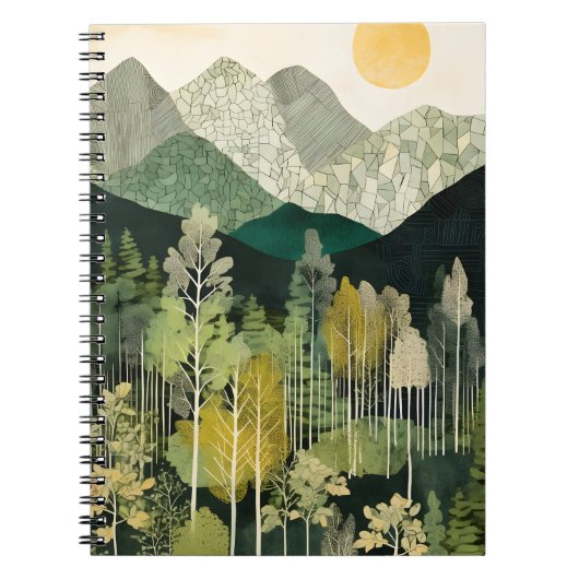 Rustikales Mountain Scene-Notebook Notizblock (Vorderseite)