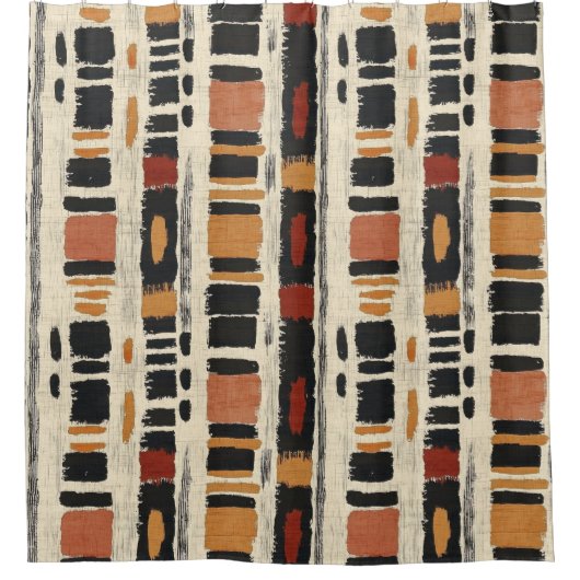 Rustikales Mudcloth-Geometrisches Muster (1) Duschvorhang (Vorderseite)