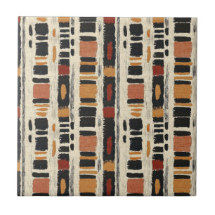 Rustikales Mudcloth-Geometrisches Muster (1) Fliese