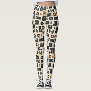 Rustikales Mudcloth-Geometrisches Muster (1) Leggings