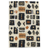 Rustikales Mudcloth-Geometrisches Muster (1) Mittlere Geschenktüte (Vorderseite)